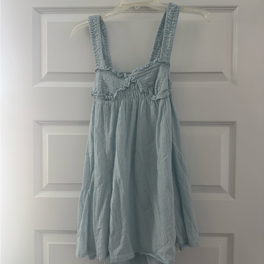 Free People Soft Blue Ruffled Dress